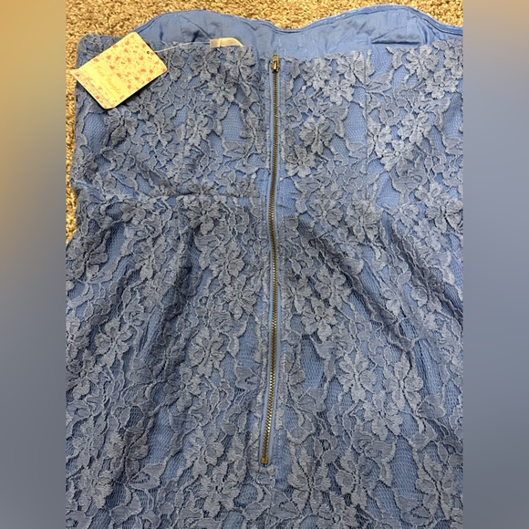 NWT Free People Size (12) Periwinkle Strapless Lace Dress - Picture 8 of 12